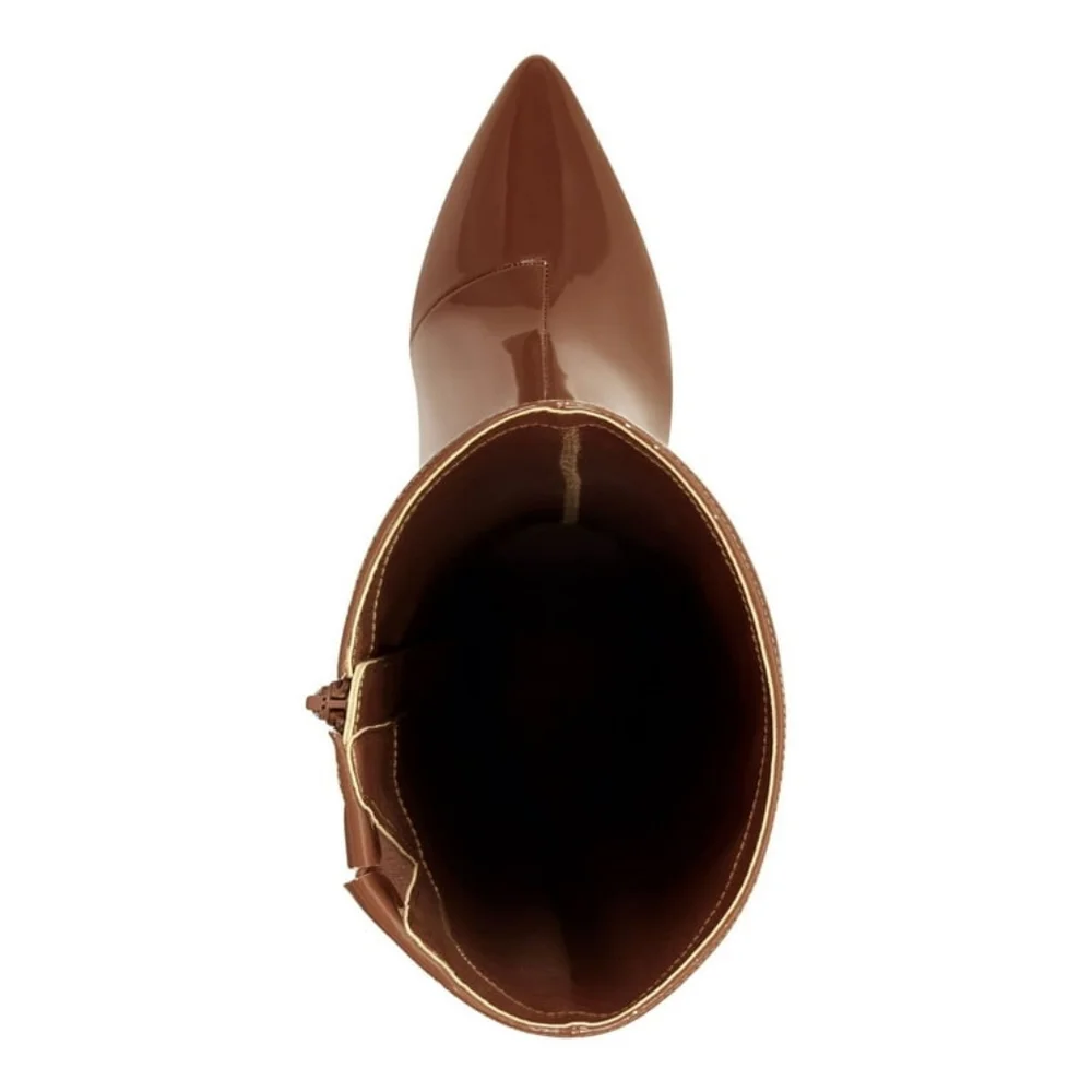 INC International Concepts Rajel Congac Pointed Stilleto Heels Brown Boots - Picture 3 of 11